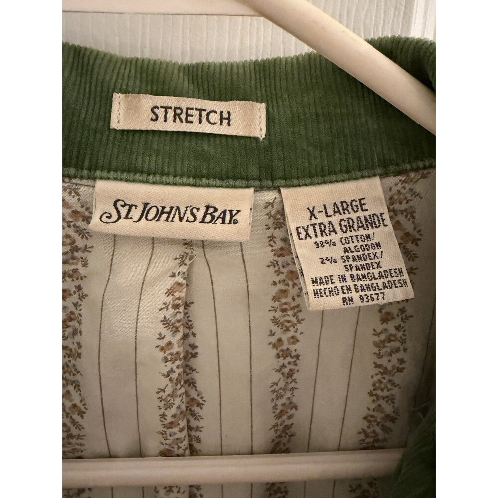 Vintages St. John's Bay Green Button-Front Collared Pocket Jacket Women’s XL - Picture 2 of 6